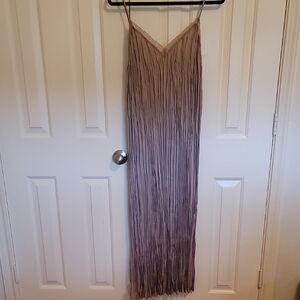 H&M Pleated Maxi Dress in Taupe